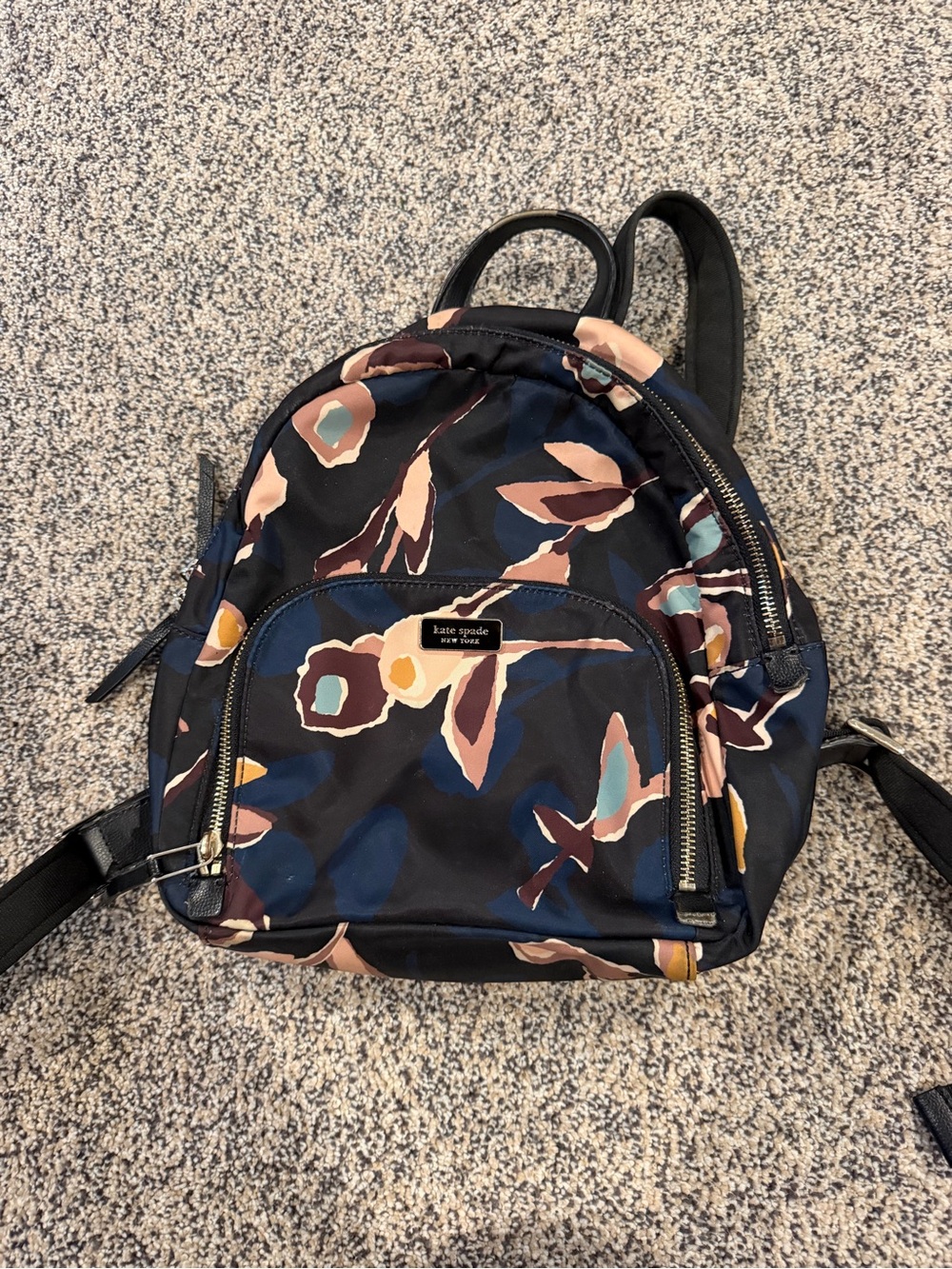 kate spade navy floral print mini backpack